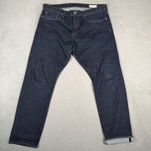 Gap Jeans Mens 38x30 (Fits 40x31) Slim Fit Selvedge Denim Dark Wash Button Fly